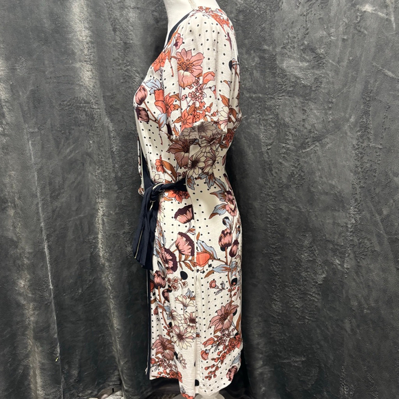 EUC Anthropologie Maeve Aubrey floral/polka dots cream, rose, and brown. Size 8 - Picture 8 of 11